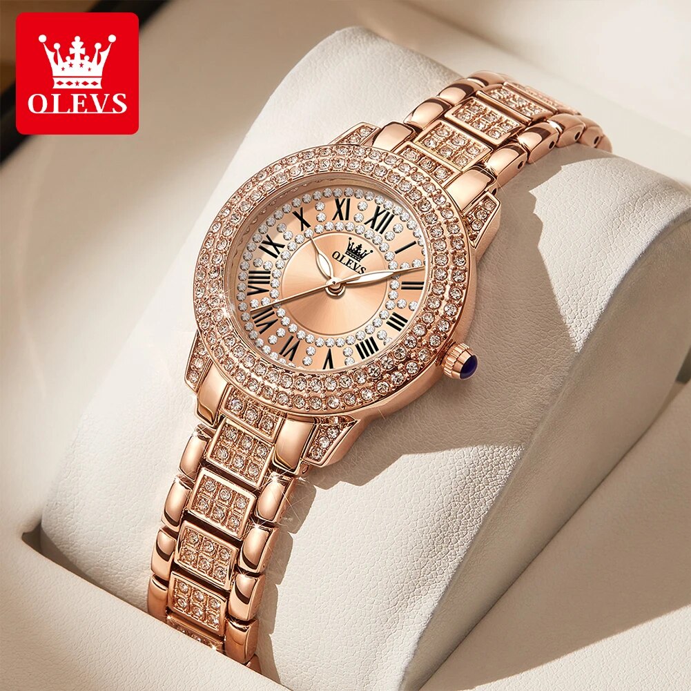 Lux Watch - OLEVS 9943 여성을위한 럭셔리 모든 다이아몬드