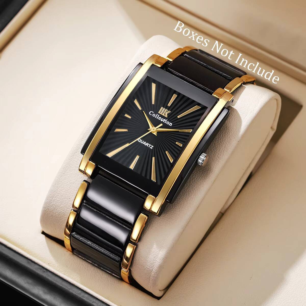 Luxury Watch Organizer For Men - 럭셔리 직사각형 남성 비즈니스 시계 스테인레스