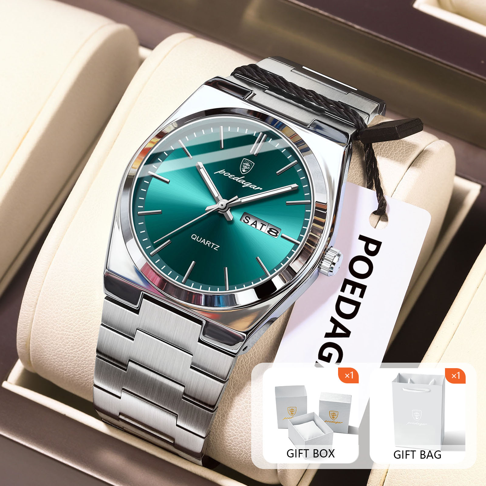 Luxury Watch Organizer For Men - 포에다가 오리지널 쿼츠 남성용 시계 방수