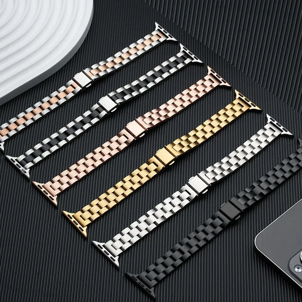 슬림 메탈 스테인리스 스틸 스트랩 아이워치 11 10  - Luxury Watch Apple Bands 리뷰 및 가격