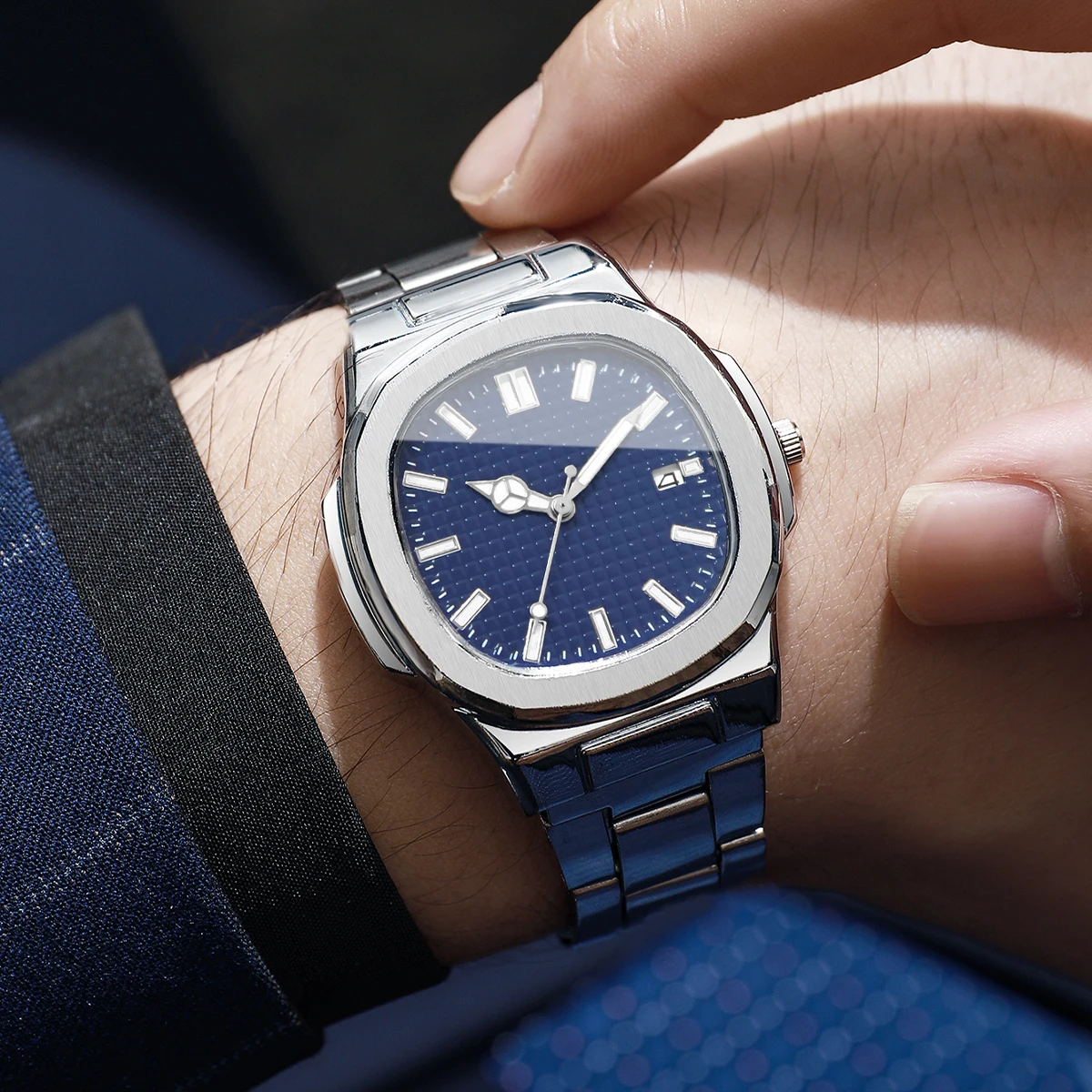 럭셔리 스퀘어 남성 비즈니스 시계 심플한 캘린더 쿼츠  - Luxury Watch Organizer For Men 리뷰 및 가격