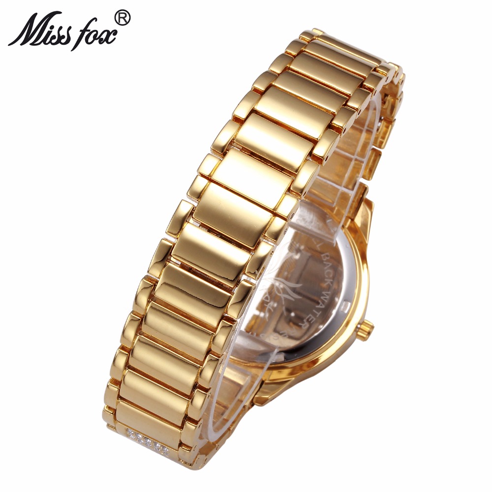 MISSFOX 여성용 다이아몬드 골드 파티 시계, Ar - Luxury Watch China 리뷰 및 가격