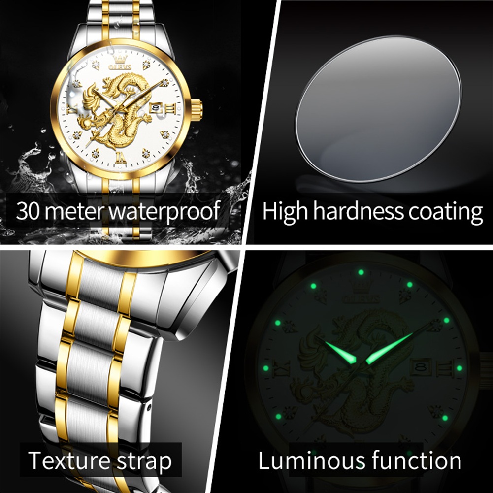 OLEVS 패션 중국 Loong 드래곤 다이얼 쿼츠 시 - Luxury Watch China 리뷰 및 가격