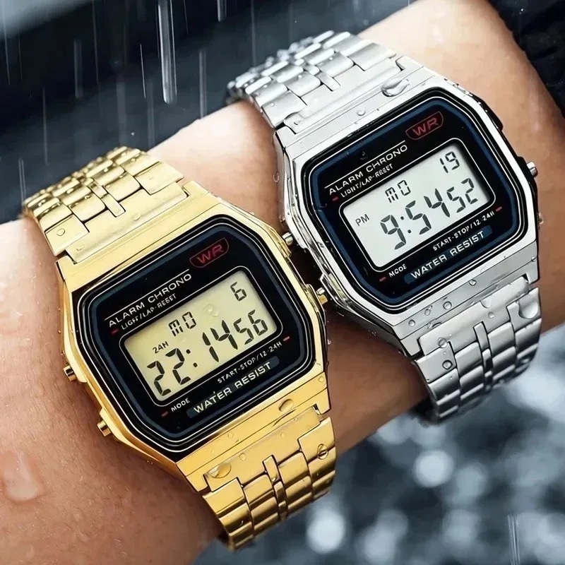 럭셔리 F91W 스틸 밴드 시계 LED 디지털 스테인레 - Luxury Watch Price 리뷰 및 가격