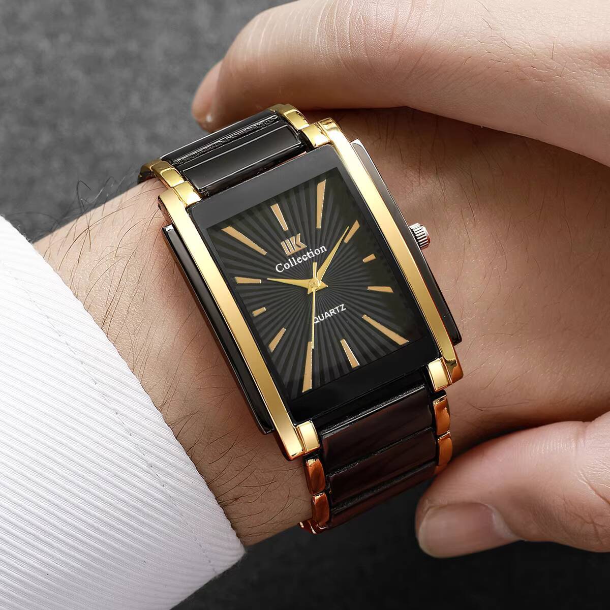 럭셔리 직사각형 남성 비즈니스 시계 스테인레스 스틸 스 - Luxury Watch Organizer For Men 리뷰 및 가격