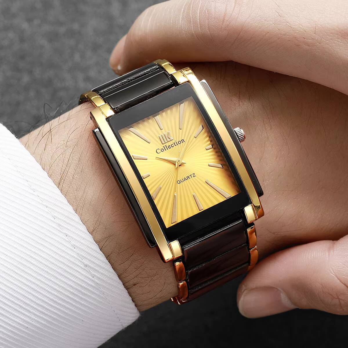 럭셔리 직사각형 남성 비즈니스 시계 스테인레스 스틸 스 - Luxury Watch Organizer For Men 리뷰 및 가격