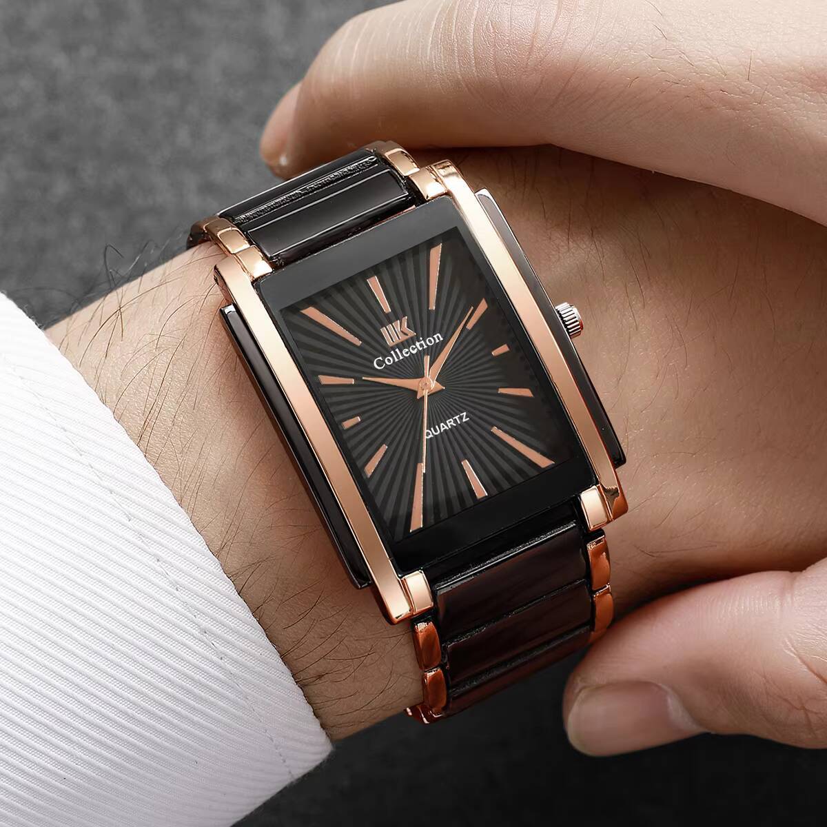 럭셔리 직사각형 남성 비즈니스 시계 스테인레스 스틸 스 - Luxury Watch Organizer For Men 리뷰 및 가격