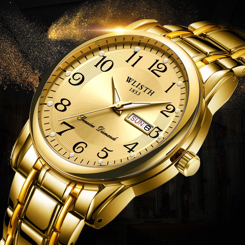 럭셔리 남성 쿼츠 시계 디지털 손목시계 달력 요일 야광 - Luxury Watch Price 리뷰 및 가격