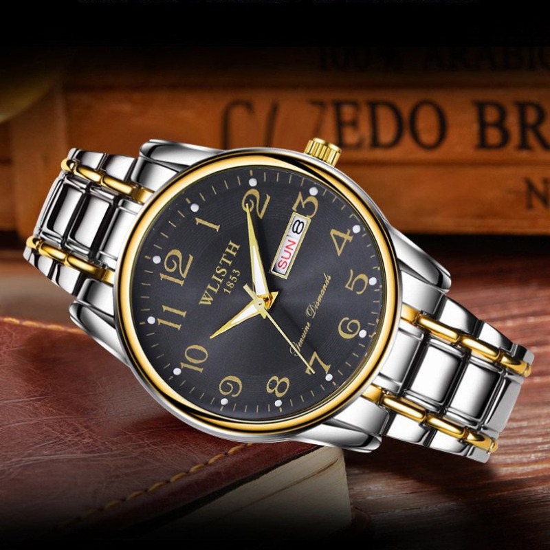 럭셔리 남성 쿼츠 시계 디지털 손목시계 달력 요일 야광 - Luxury Watch Price 리뷰 및 가격