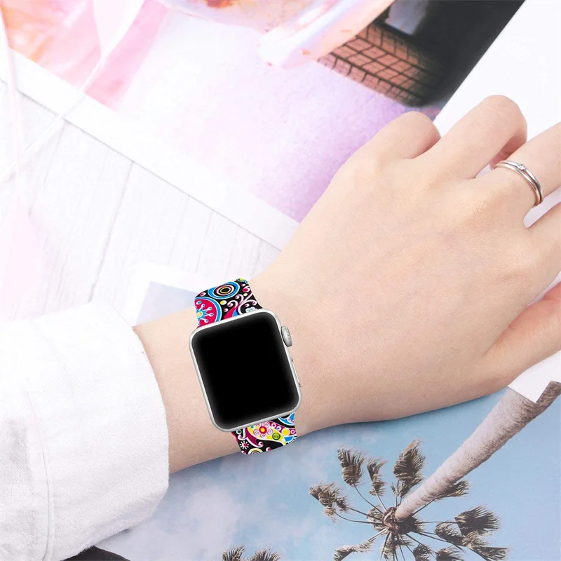 Apple Watch 스트랩 용 인쇄 밴드 44mm 4 - Luxury Watch Apple Bands 리뷰 및 가격