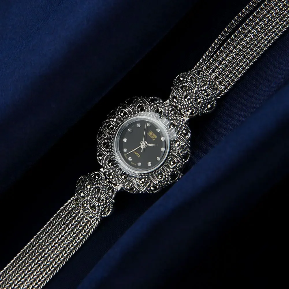 수집가용품-레트로 스타일 스털링 실버 태국 공예 자두  - Luxury Watch Photo 리뷰 및 가격
