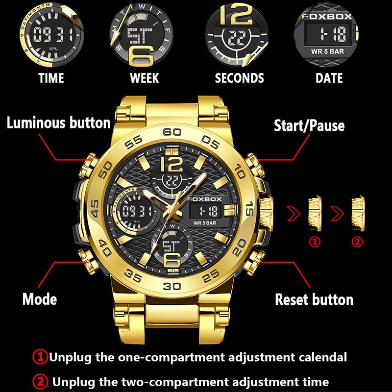 FOXBOX 남성용 비즈니스 시계, 남성 패션 다이버  - Luxury Watch Organizer For Men 리뷰 및 가격