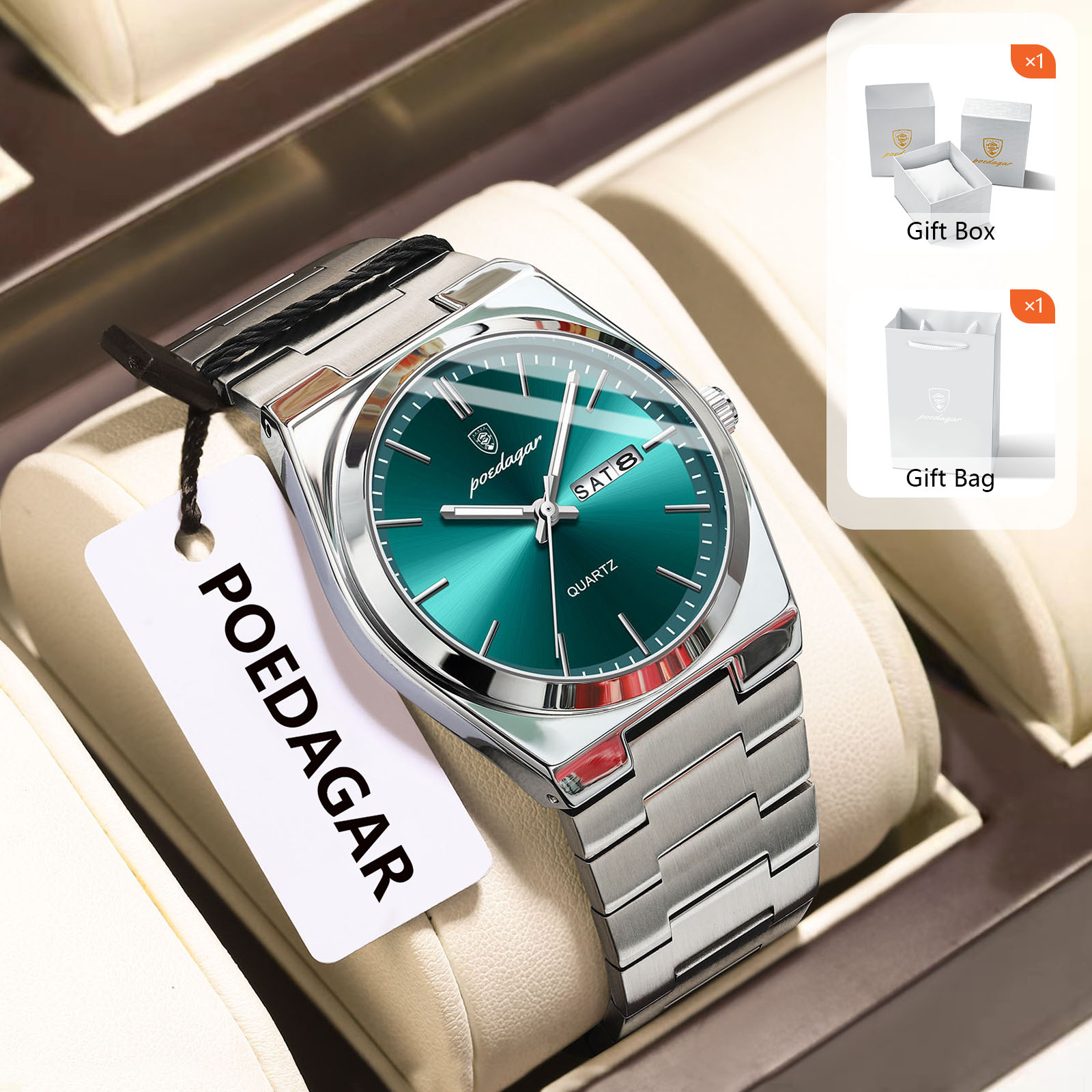포에다가 오리지널 쿼츠 남성용 시계 방수 야광 날짜 요 - Luxury Watch Organizer For Men 리뷰 및 가격
