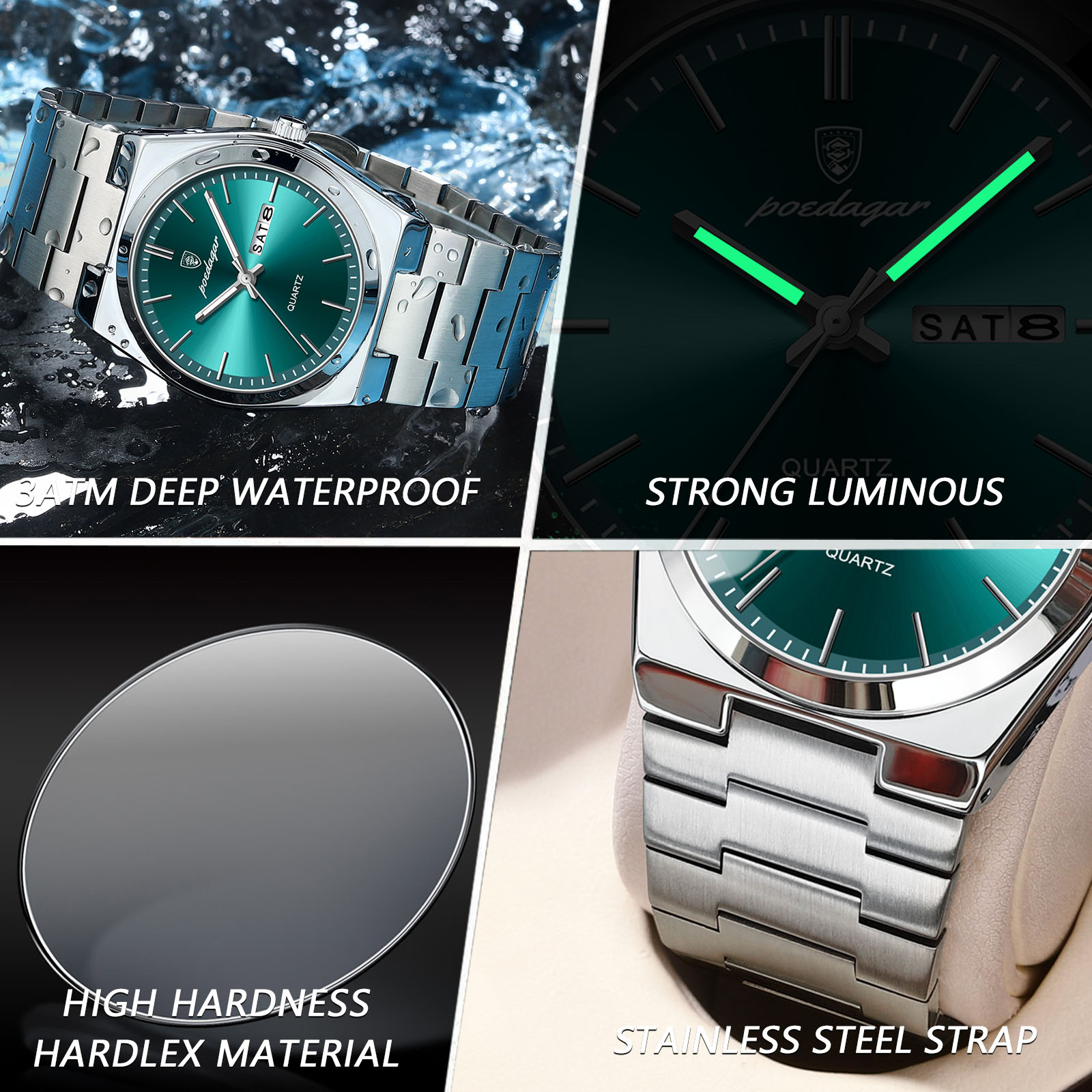 포에다가 오리지널 쿼츠 남성용 시계 방수 야광 날짜 요 - Luxury Watch Organizer For Men 리뷰 및 가격